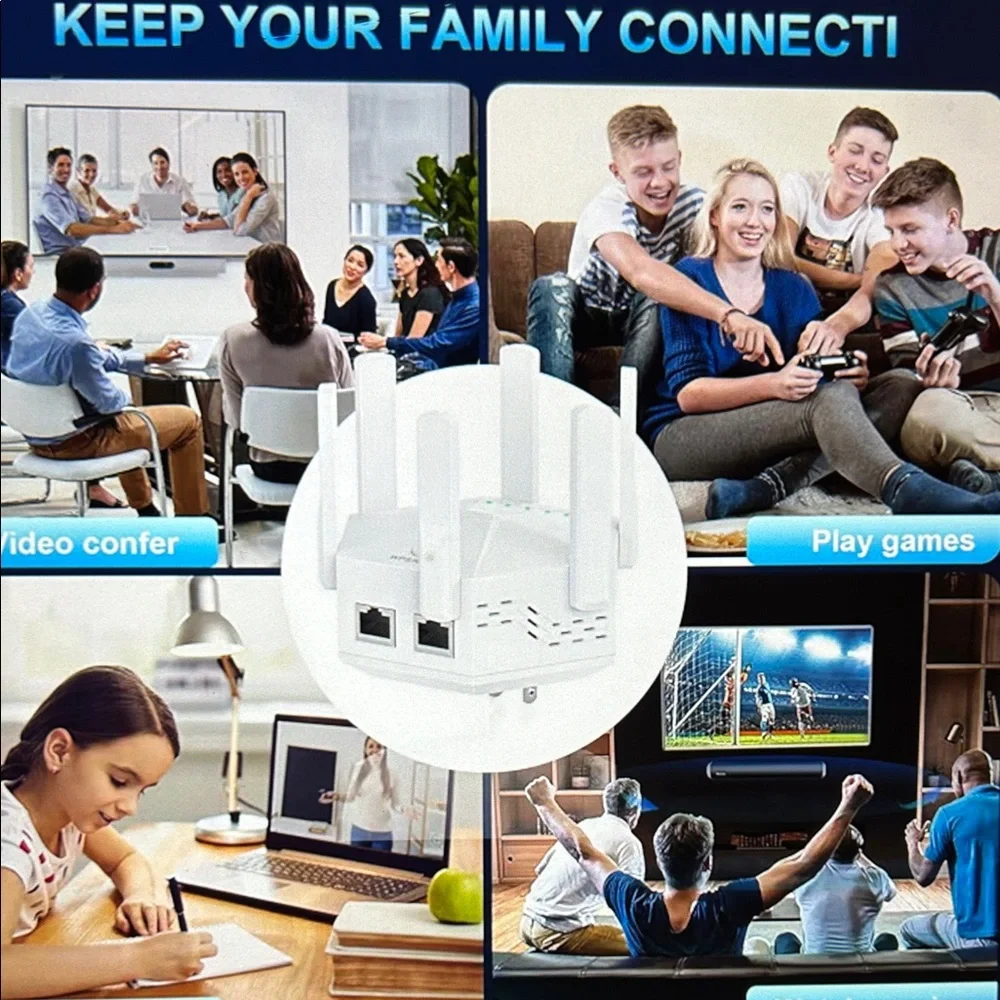 White WiFi Range Extender Wireless Network Booster - Picture 7 of 7